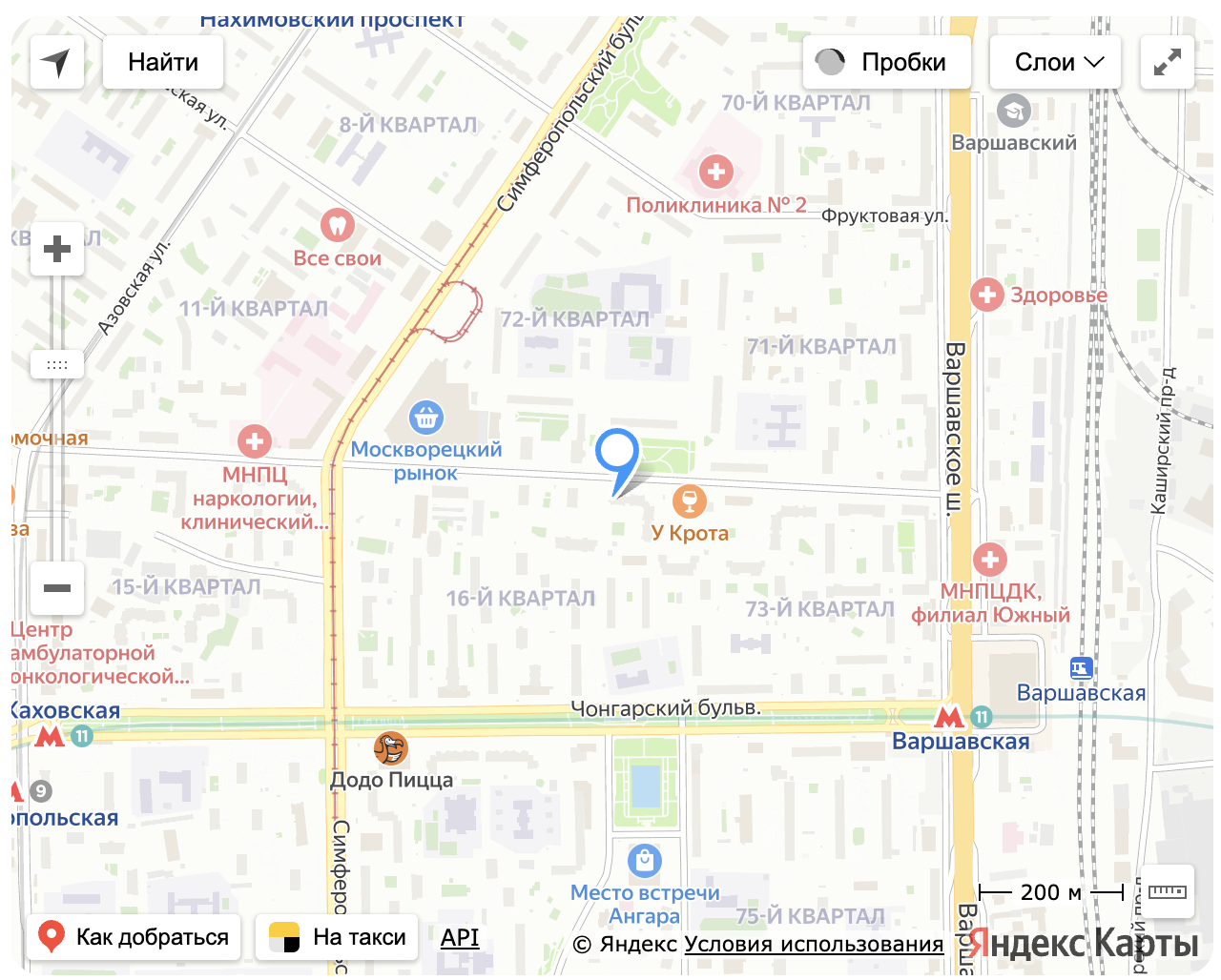 Карта проезда к клинике Нейропоинт